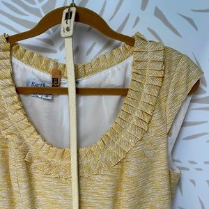 Gorgeous warm yellow & white Kay Unger dress